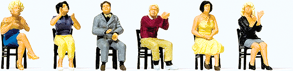 Sports & Recreation Seated Spectators Clapping -- 2 Men, 4 Women
