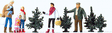 Christmas Tree Lot -- w/4 Trees