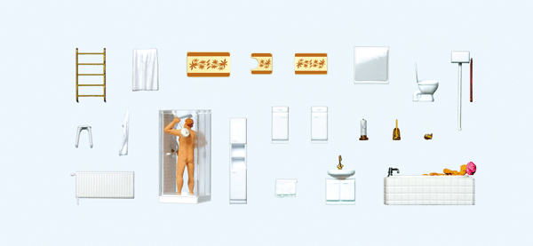 Couple in the Bathroom -- 2 Nude Figures & Bathroom Details