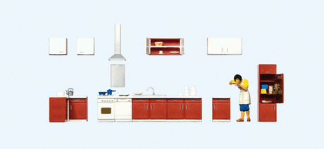 Mother Cooking -- Woman & Kitchen Furniture