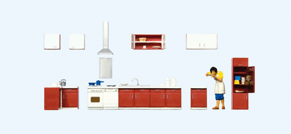 Mother Cooking -- Woman & Kitchen Furniture