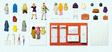 Ready to Go Out -- 2 Figures, & Cloak Room Details