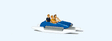 Pedal Boat w/Family -- Set #1 (blue, white)