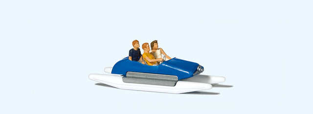 Pedal Boat w/Family -- Set #1 (blue, white)