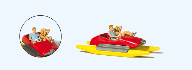 Pedal Boat w/Couple -- Red, Yellow