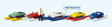 Pedal Boat Rental w/German Sign -- 5 Boats