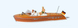 Riva Ariston Motorboat w/Crew -- Set #1 (brown)