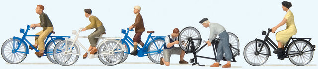 Young People w/Bicycles -- 5 Bikes & 6 People