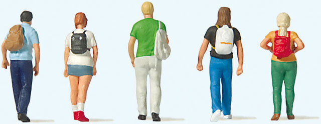 Train Travelers w/Backpacks & Bags -- pkg(6)-1