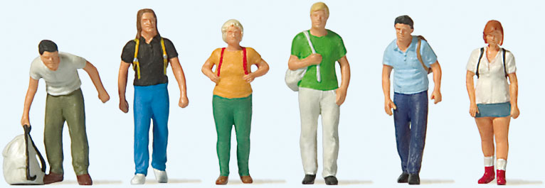 Train Travelers w/Backpacks & Bags -- pkg(6)-2