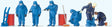 Firemen in Blue Hazmat Suits -- pkg(6)-1