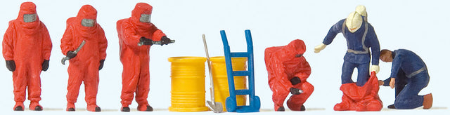 Working People -- Firemen in Red Hazmat Suits pkg(6)-1