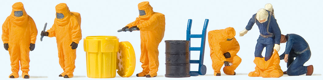 Firemen in Orange Hazmat Suits -- pkg(6)-1