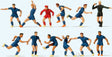 Soccer Team with Referee pkg(12) -- Blue Shirts, Blue Shorts