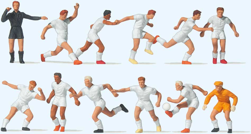 Soccer Team with Referee pkg(12) -- White Shirts, White Shorts
