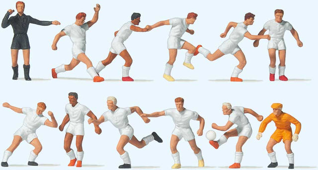 Soccer Team with Referee pkg(12) -- White Shirts, White Shorts