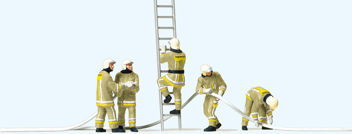 Modern Firemen Working with Accessories -- Beige Uniforms pkg(5)