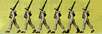 Military - American Civil War 1861-61 - Painted Figure Sets -- Confederate Infantry Marching