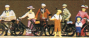 1900s Figures -- Standing Cyclists pkg(7)