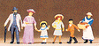 1900s Figures -- Family Walking