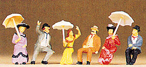 1900s Figures -- Passengers, Sitting On Platform