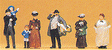 1900s Figures -- Passers-By pkg(7)