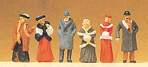 1900s Figures -- Passers-By Wearing Winter Clothes pkg(6)
