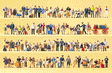 Assorted Painted Figures 100/ -- Railroad Personel, Travelers & Passers-By