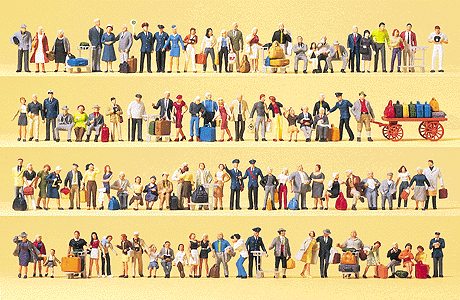 Assorted Painted Figures 100/ -- Railroad Personel, Travelers & Passers-By