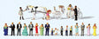 Wedding Reception with Horse-Drawn Carriage -- Carriage, Horses, 21 Figures