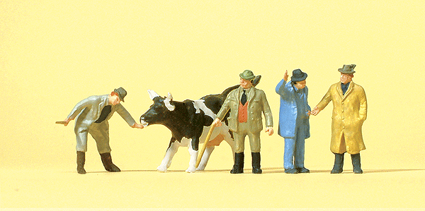 Working People -- Cattle At Market w/Figures pkg(5)
