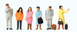 Waiting Travelers -- 4 Women & 2 Men