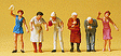 People Working -- Figures Standing At Window