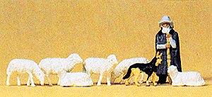 Animals -- Shepherd w/Sheep Dog & Sheep pkg(8)