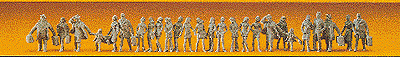 Unpainted Figure Set -- Railroad Personnel & Travelers pkg(120)