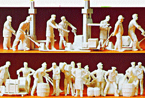 Unpainted Figure Set pkg(21) -- Railroad Freight House Workers