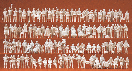Assorted Unpainted Figures pkg(120) -- At The Train Station