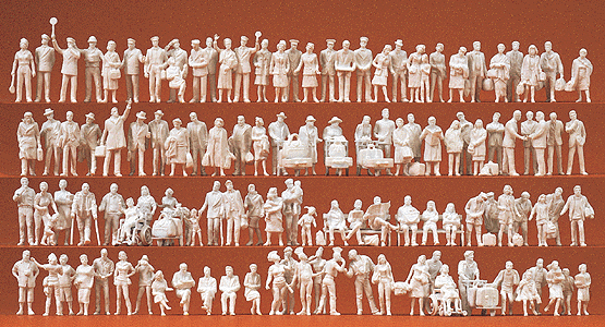 Assorted Unpainted Figures pkg(120) -- At The Train Station