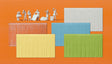 6 Unpainted Figures and 16 Window Curtains -- Curtains: 8 Orange and 2 Each White, Blue, Yellow, Green-1