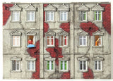 6 Unpainted Figures and 16 Window Curtains -- Curtains: 8 Orange and 2 Each White, Blue, Yellow, Green-2