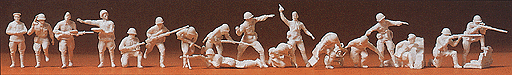 Soviet Union WWII Unpainted Figures -- Russian Guards Infantry Circa 1942 (Combat Poses; pkg(18)