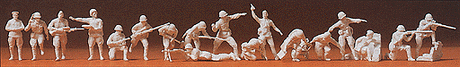 Soviet Union WWII Unpainted Figures -- Russian Guards Infantry Circa 1942 (Combat Poses; pkg(18)
