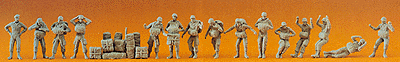 Military - Modern German Army (BW) - Unpainted Figure Sets -- Paratroopers & Accessories pkg(30)