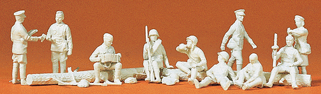 Military - Soviet Union WWII - Unpainted Figure Set -- Infantry/Riflemen at Rest pkg(10)