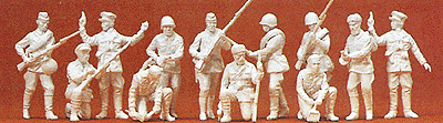 Military - Soviet Union WWII - Unpainted Figures -- Infantrymen & Partisans 1942-43 pkg(12)