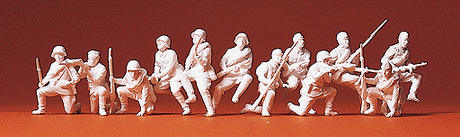 Military - Soviet Union WWII (1942) - Unpainted Figures -- Infantry Riding on Tank pkg(12)