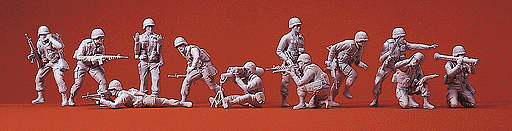 Military - Modern US Army - Unpainted Figures -- Infantry pkg(12)