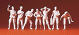 Military - Former German Army WWII - Unpainted Figures -- Gun Crew pkg(7), Use w/#590-16534 Howitzer, Sold Separately