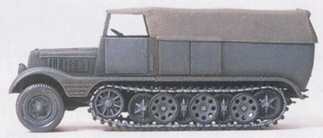 Former German Army WWII SdKfz 11 Series Medium Half-Track (Plastic Kit) -- With Raised Canvas Cover