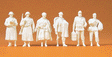 Military - Former German Army WWII - Unpainted Figures -- Home Leave pkg(6)